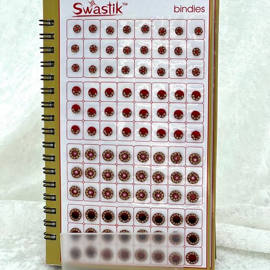 Bindi Book - Gold stone work in round shape in various different sizes and colours. Prefect for Indian weddings, parties and special occasions.