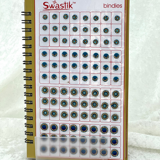 Bindi Book - Gold stone work in round shape in various different sizes and colours. Prefect for Indian weddings, parties and special occasions.