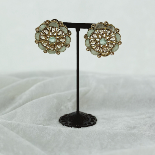 High quality light blue earrings. Latest 2023 fashion, prefect for Indian weddings, parties & special occasions