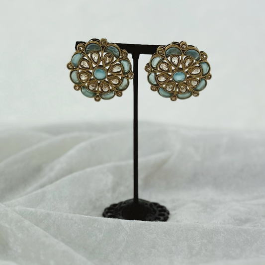 High quality blue earrings. Latest 2023 fashion, prefect for Indian weddings, parties & special occasions.