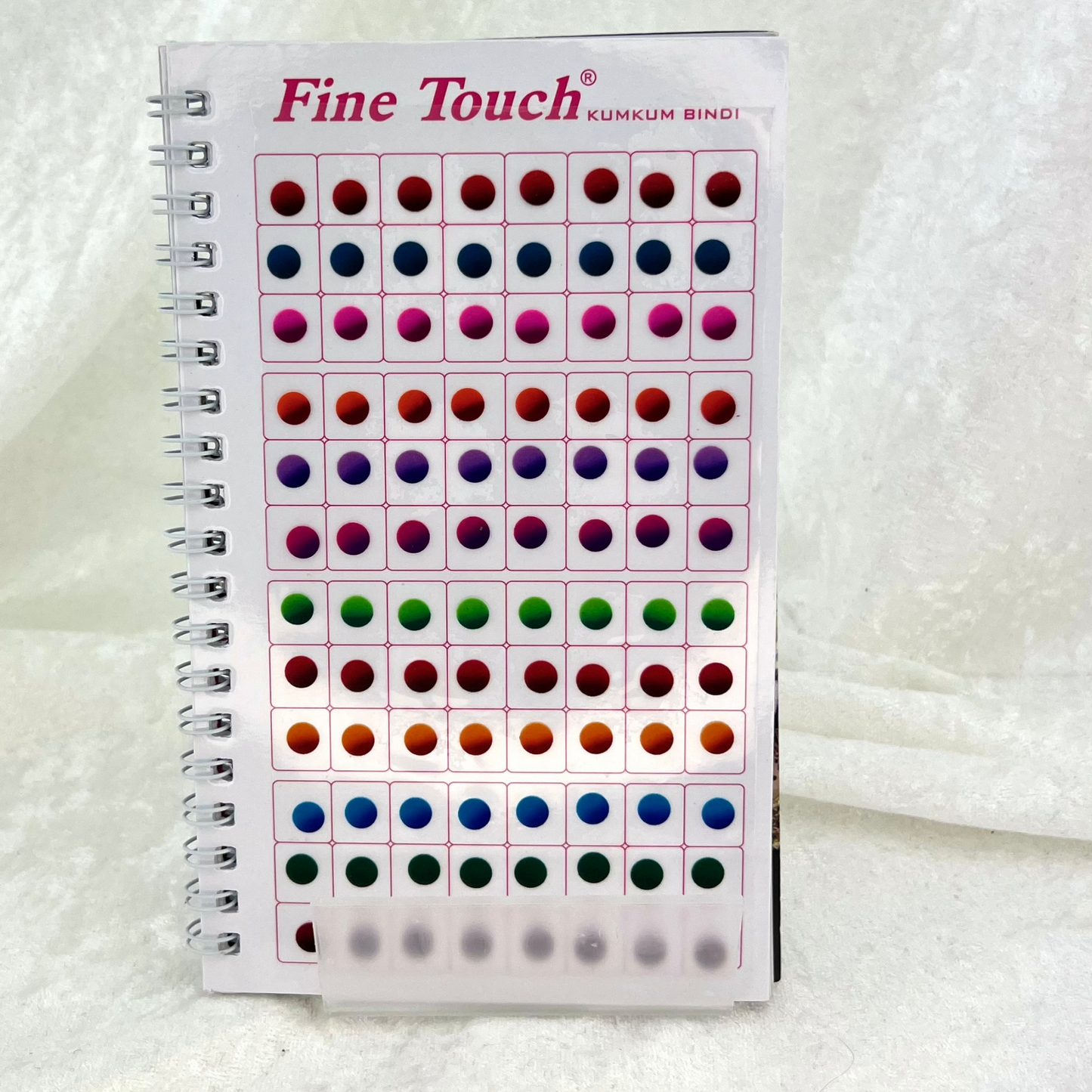 Plain Bindi book, 960 items in ombre, round bindi in various sizes and colours. High quality bindi book for Indian weddings, parties and special occasion.